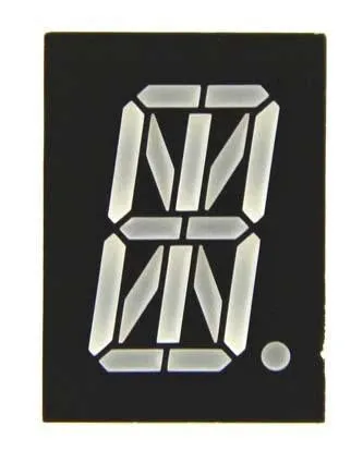 0.8 inch (20mm) 16 Segment Single Digit Alphanumeric Display, Red, Common Cathode