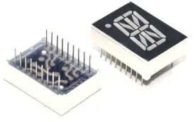 0.8 inch (20mm) 16 Segment Single Digit Alphanumeric Display, Red, Common Cathode