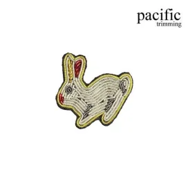 1 1/2" Zari Embroidery Rabbit Emblem Patch