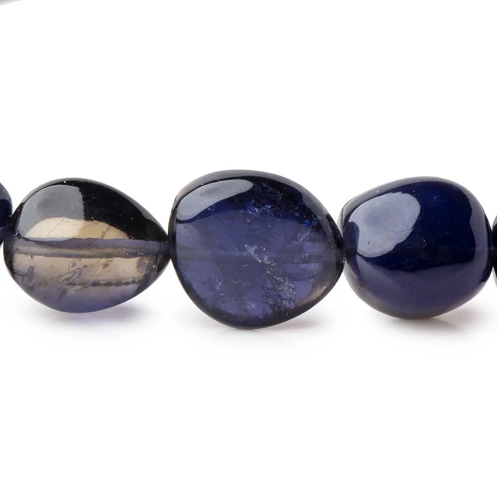 10x12-15x23mm Iolite plain nugget beads 20 inch 35 beads AAA 