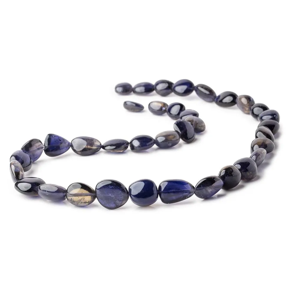 10x12-15x23mm Iolite plain nugget beads 20 inch 35 beads AAA 