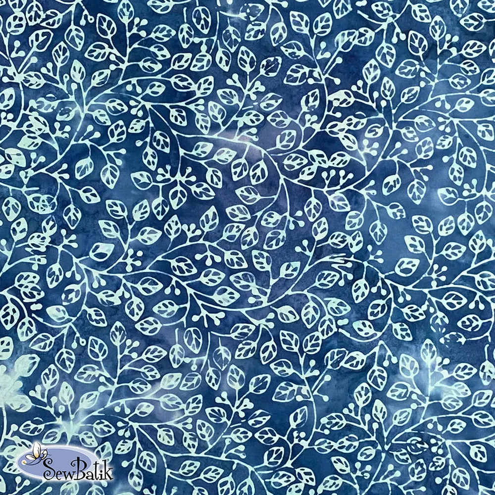 115" Batik Cotton - Violetta - Delft  [ 28" CUT ONLY ]