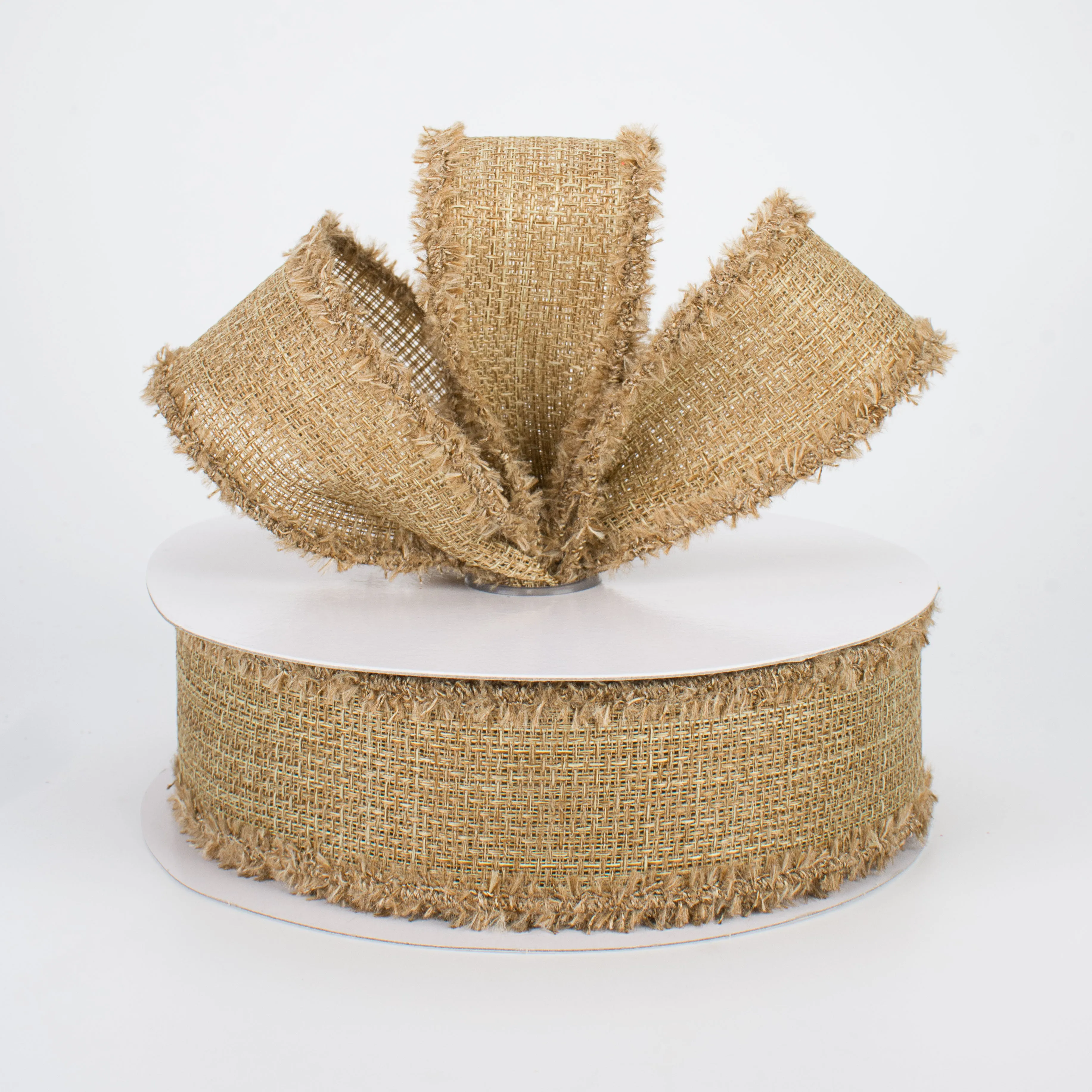 1.5" Chenille Edge Ribbon: Natural Brown (10 Yards)