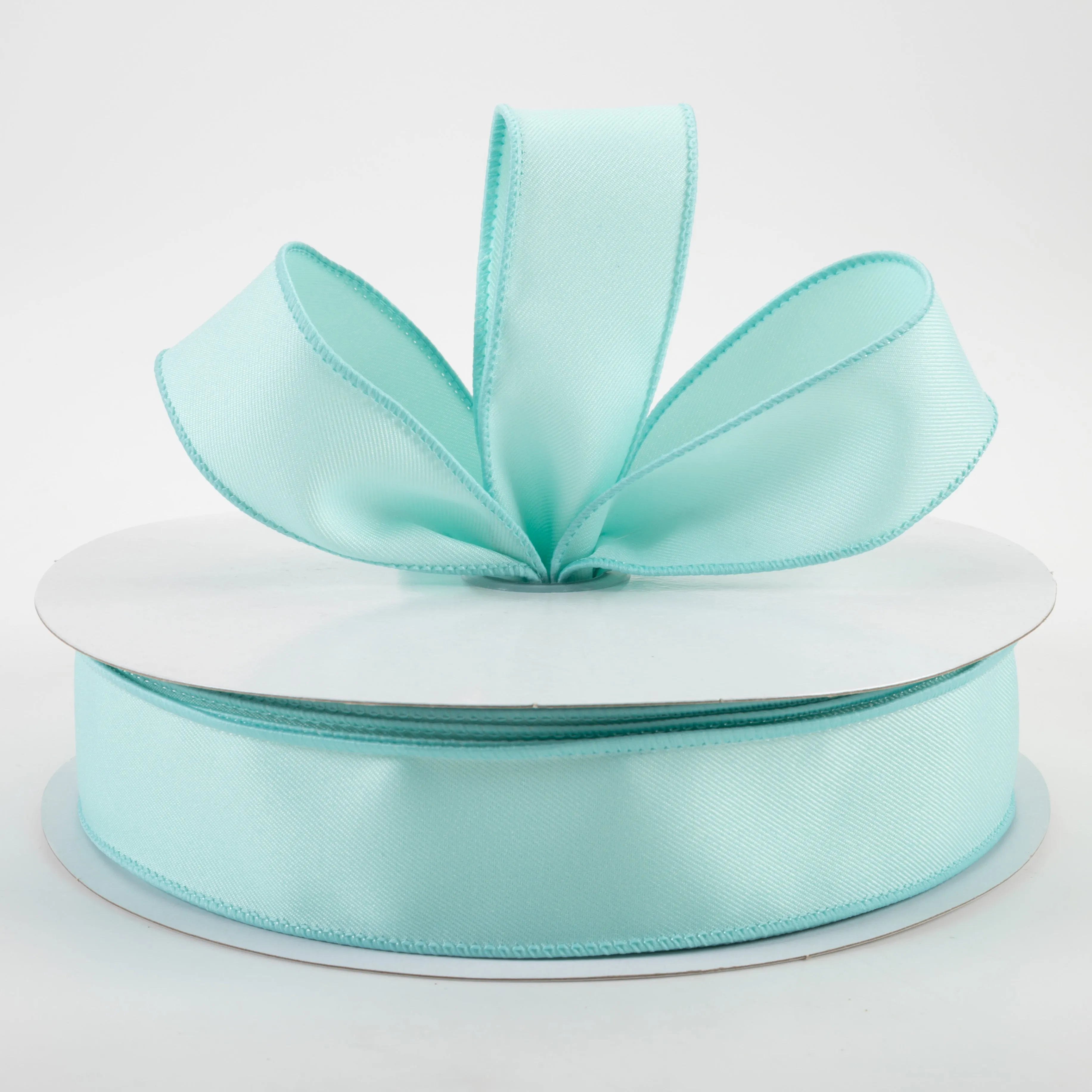 1.5" Diagonal Weave Fabric Ribbon: Ice Blue (50 Yards)