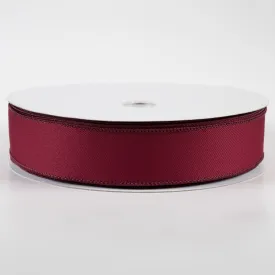 1.5" Diagonal Weave Fabric Ribbon: Wine (50 Yards)