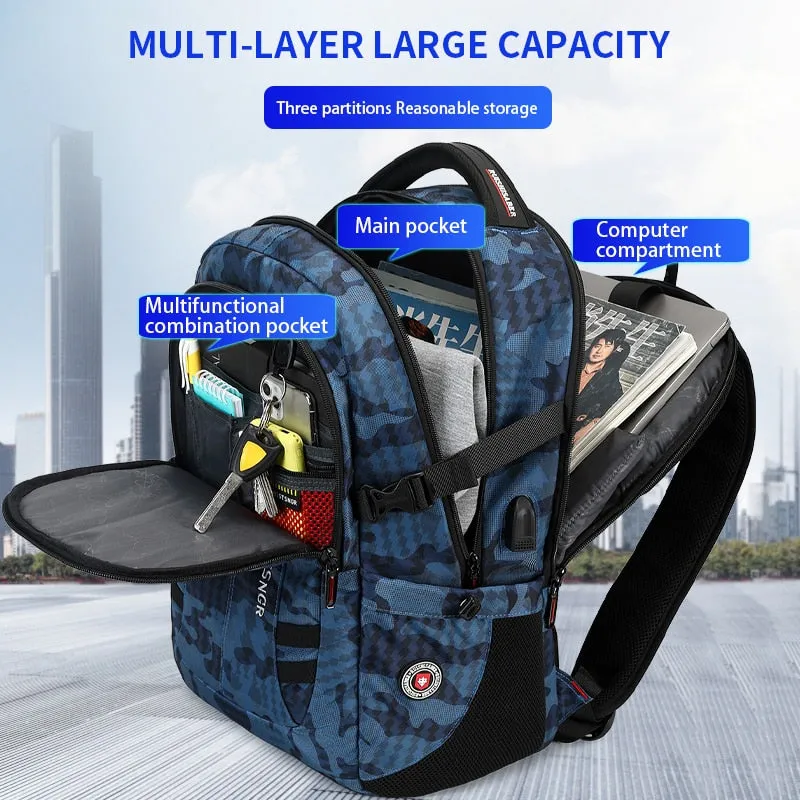 2023 New Waterproof Backpacks USB Charging School Bag