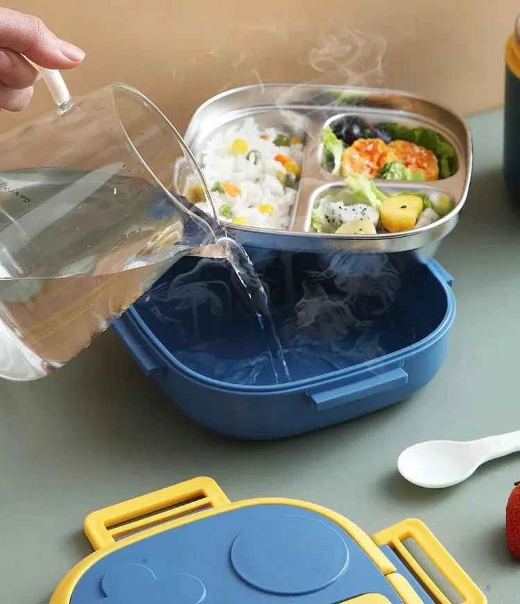 304 Portable - Stainless Steel Lunch Box with 2 Compartment for Kids
