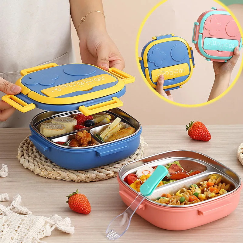 304 Portable - Stainless Steel Lunch Box with 2 Compartment for Kids
