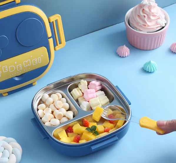 304 Portable - Stainless Steel Lunch Box with 2 Compartment for Kids