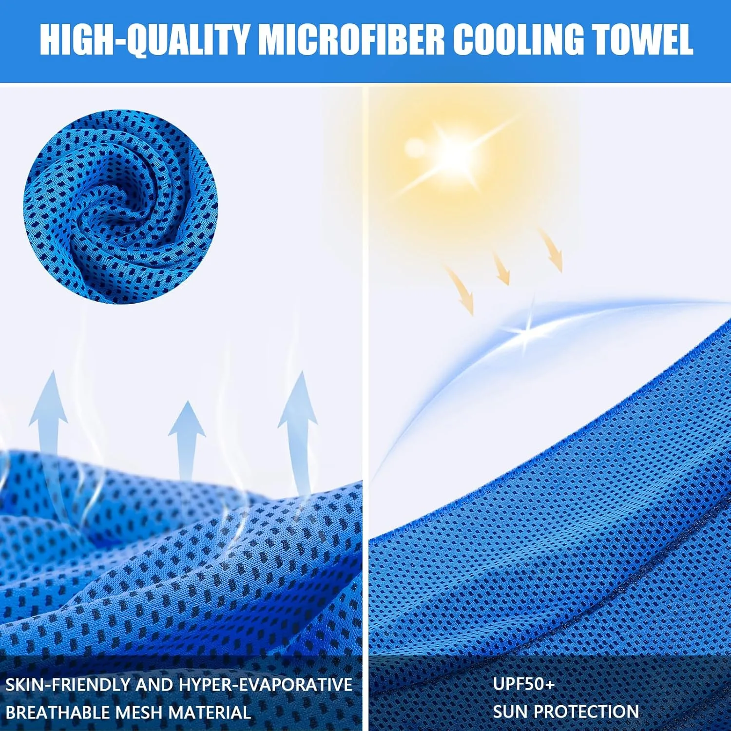 4 Pack Cooling Towels (40"x12"), Cooling Towels for Neck and Face, Gym Towel for Working Out, Soft Breathable Microfiber Ice Towel for Yoga Sport Running Golf