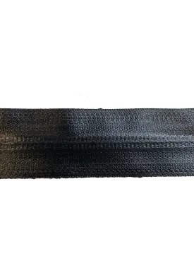 #5 YKK® Water Resistant Coil Zipper-by-the-Yard - Shiny Black Uretek Finish (Sold per Yard)