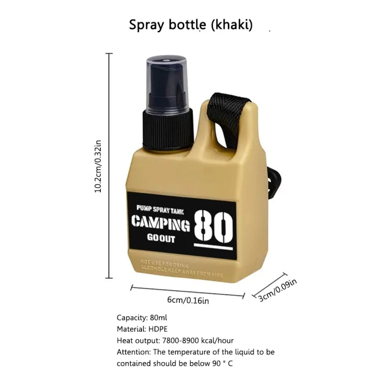 80ml Outdoor Portable Spray Bottle Refillable Camping Alcohol Squeeze Bottle With Buckle(Military Green)