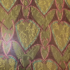 Abstract Printed Netting - Yellow