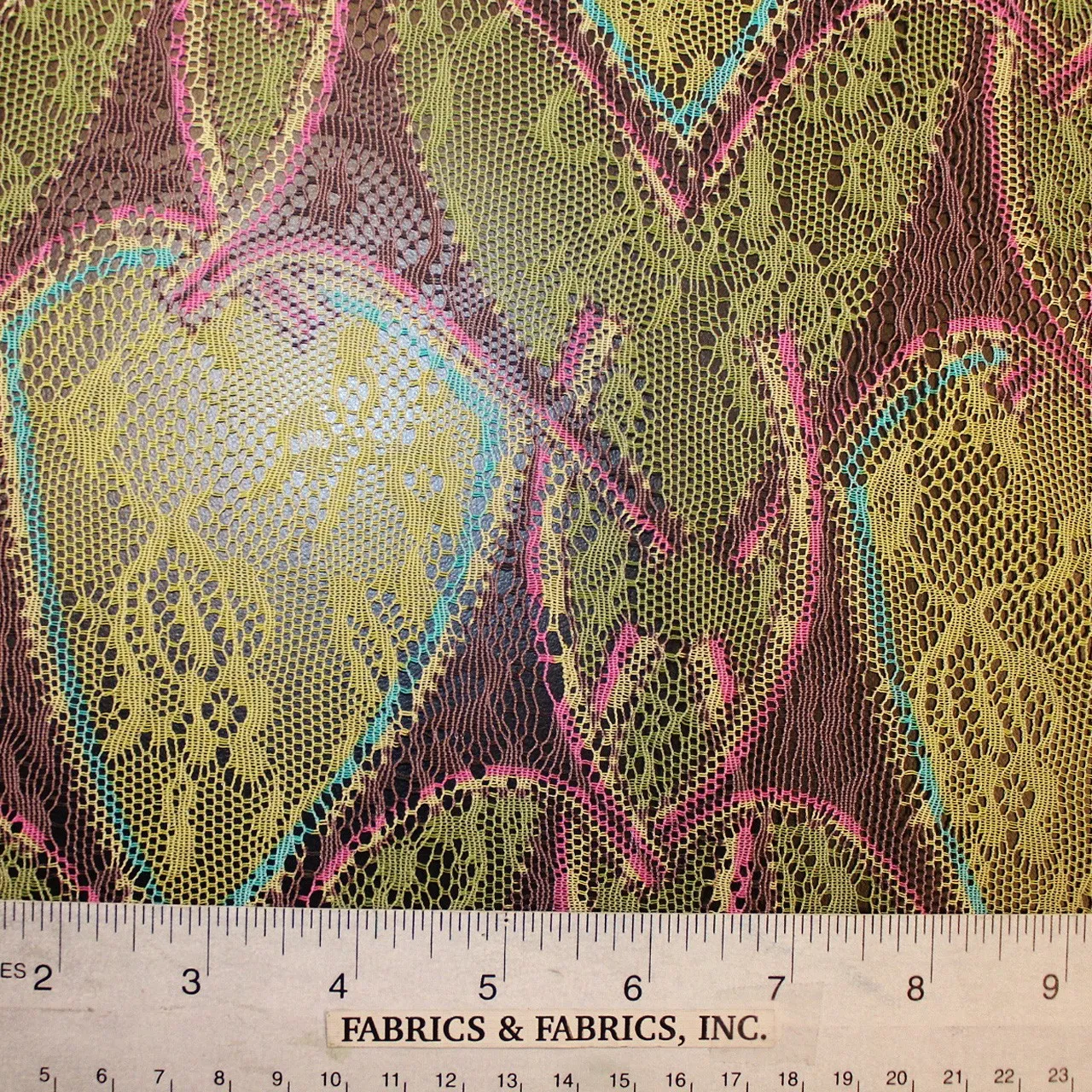 Abstract Printed Netting - Yellow