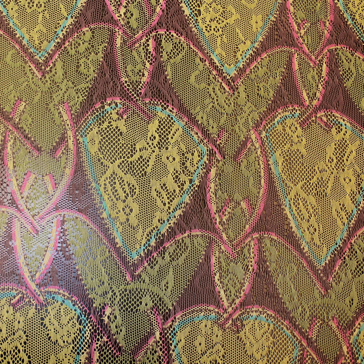 Abstract Printed Netting - Yellow