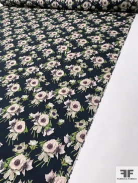 Adam Lippes Signature Floral Printed Stretch Cotton Poplin - Black / Green / Off-White