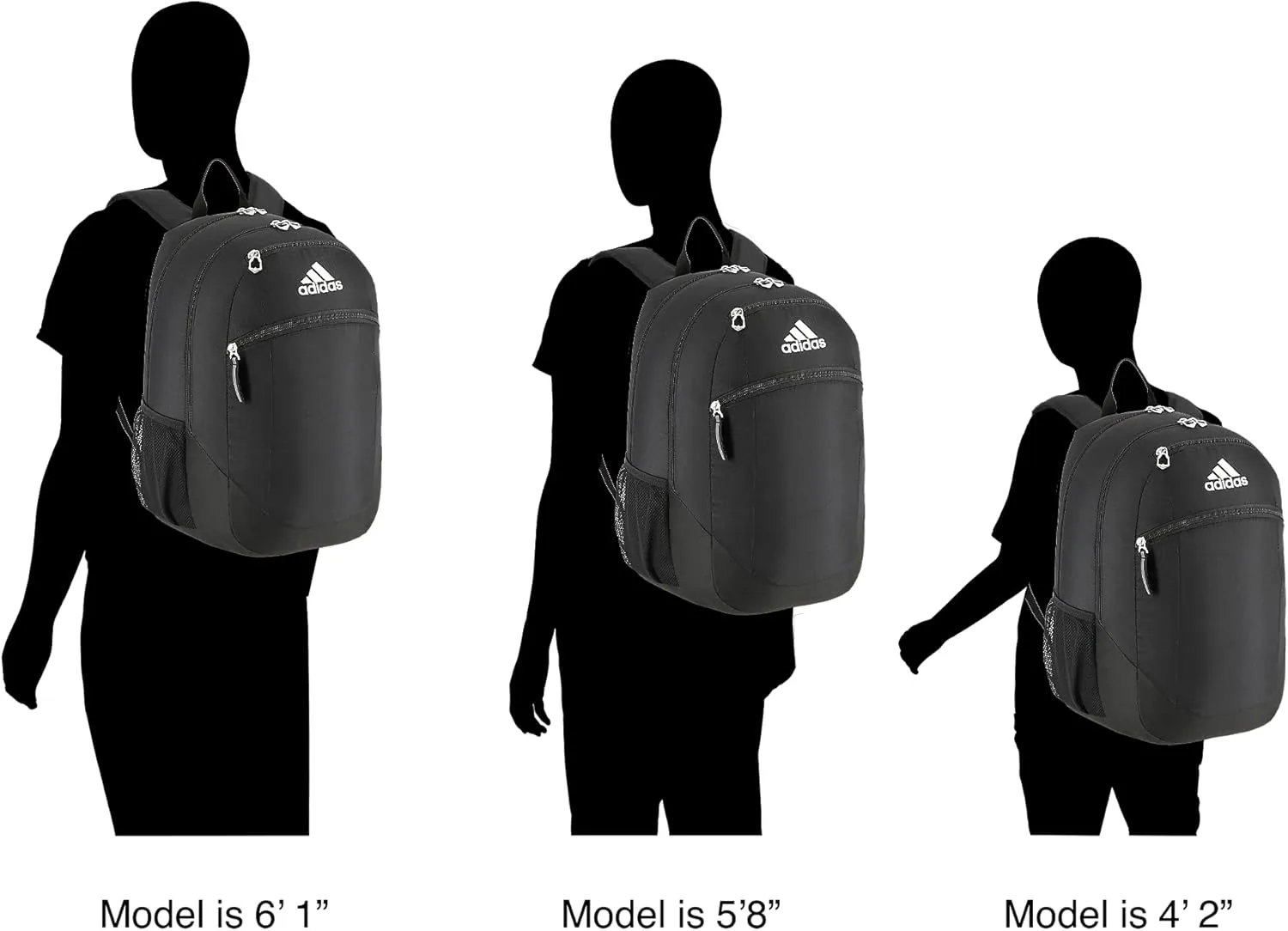 adidas Striker Team Sports Backpack Durable Athletic Gym Laptop Bag, Black/White, One Size