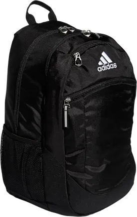 adidas Striker Team Sports Backpack Durable Athletic Gym Laptop Bag, Black/White, One Size