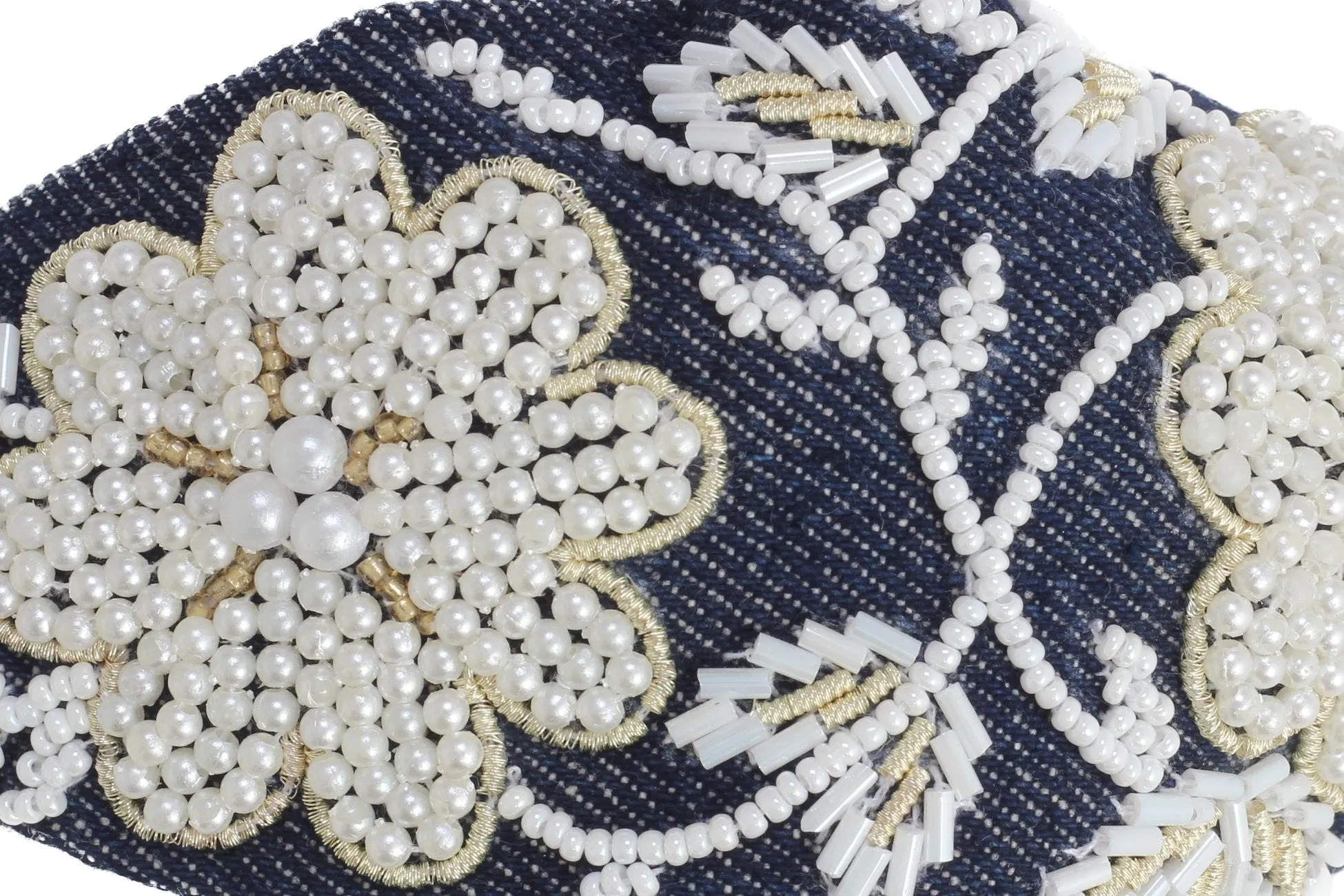 Agata Blue Bead Embroidered Women Headband