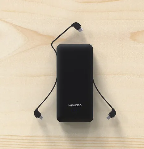 All in One Super Slim best power bank External Battery Pack Charger 10000mah Built-in Micro Type-c iphone cable Three cable high capacity NO AC