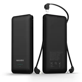 All in One Super Slim best power bank External Battery Pack Charger 10000mah Built-in Micro Type-c iphone cable Three cable high capacity NO AC