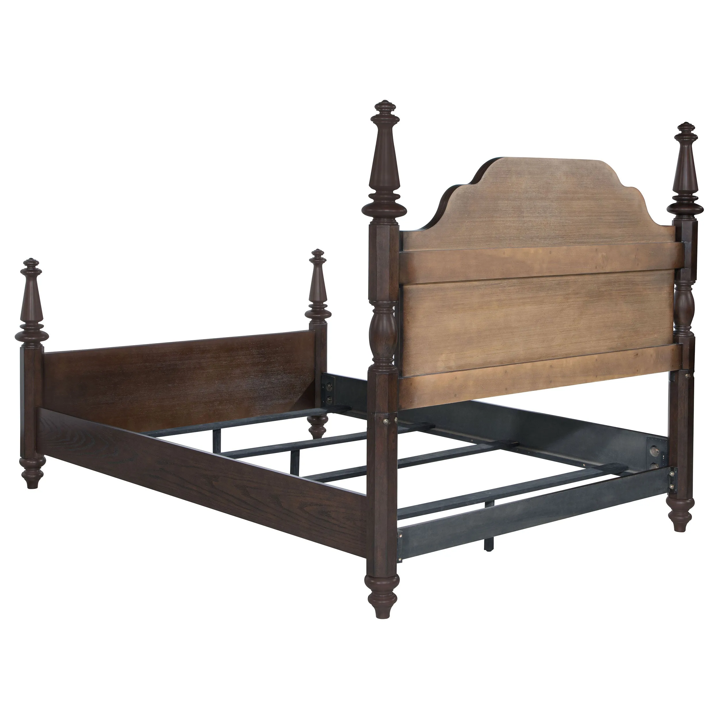 Andover 63-inch Four Poster Queen Bed Dark Oak