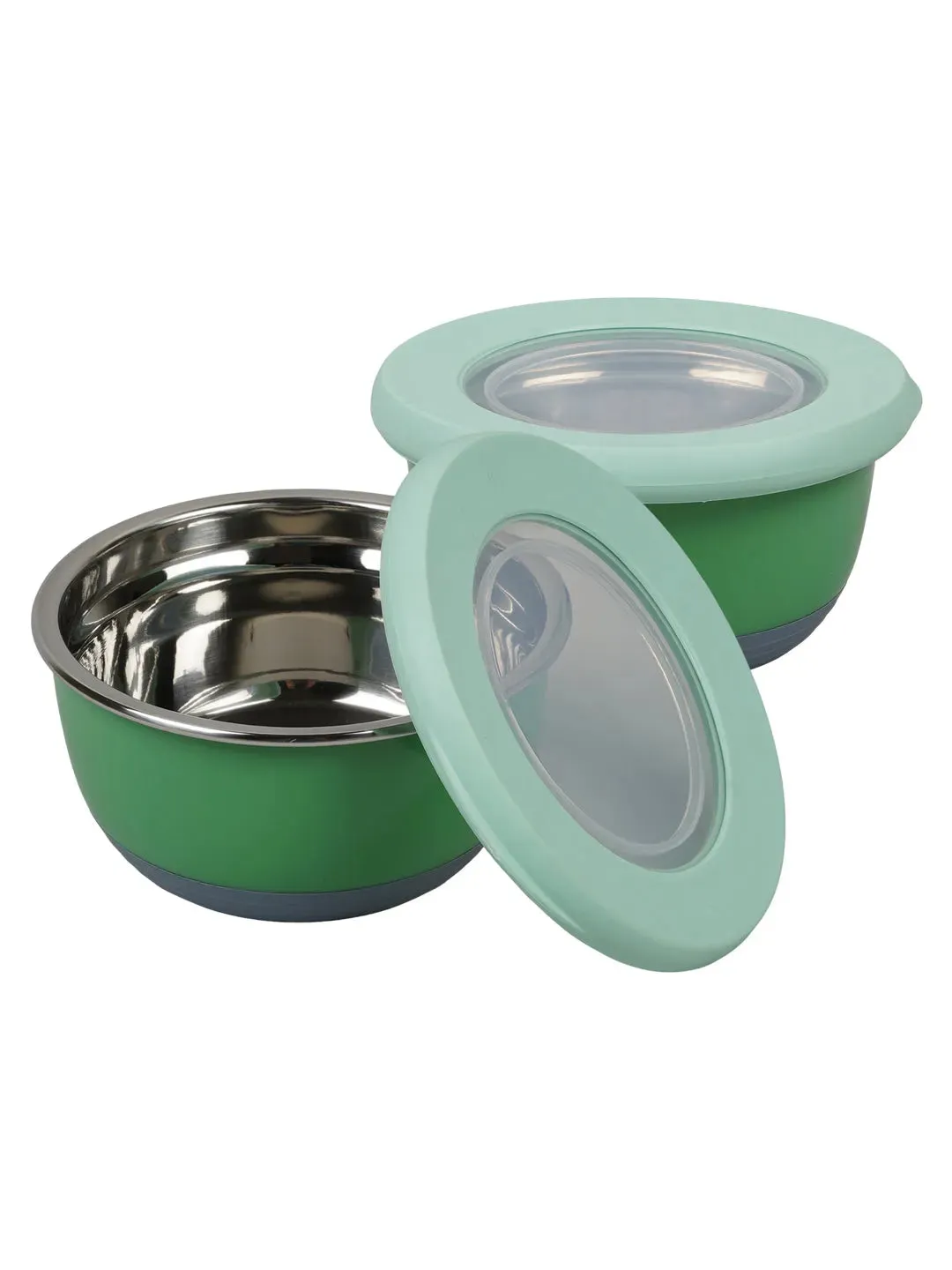 Andres Steel Bowl Lunch With Airtight Lid | 400ml | Set of 2