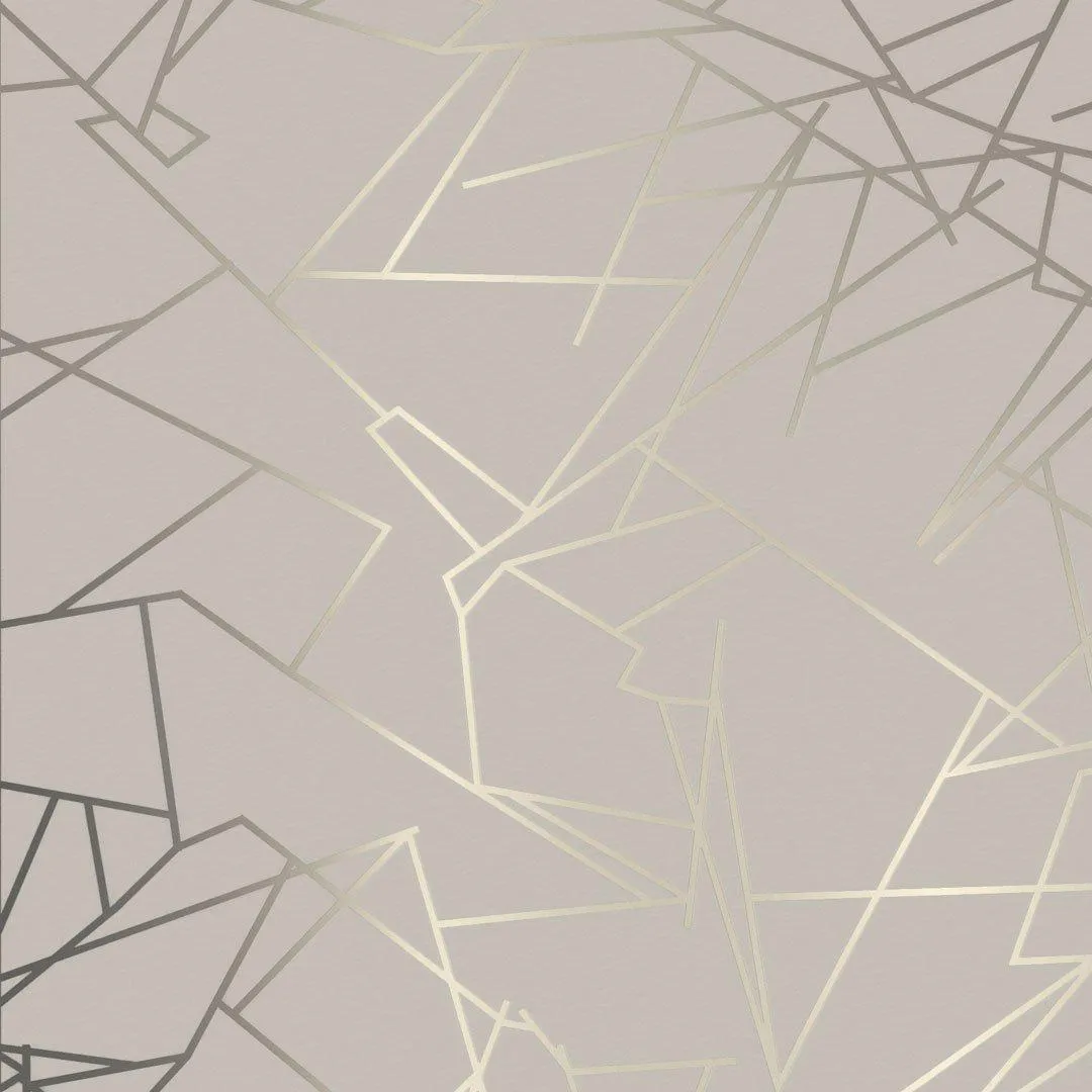 Angles Wallpaper - Pewter / Limestone - Erica Wakerly