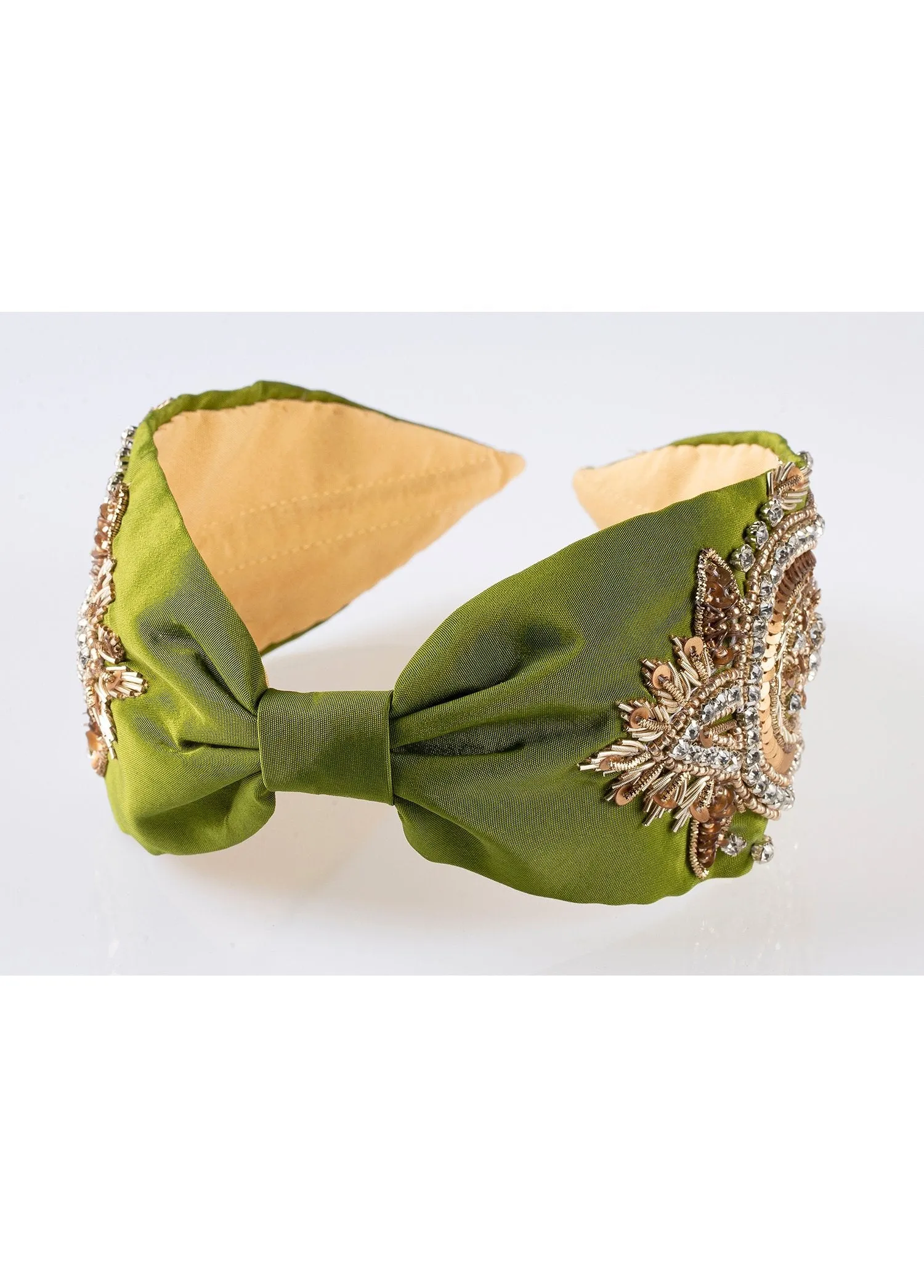 Annabel Green Bead Embroidered Women Headband