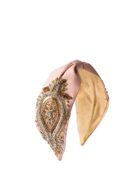 Annabel Pink Bead Embroidered Women Headband