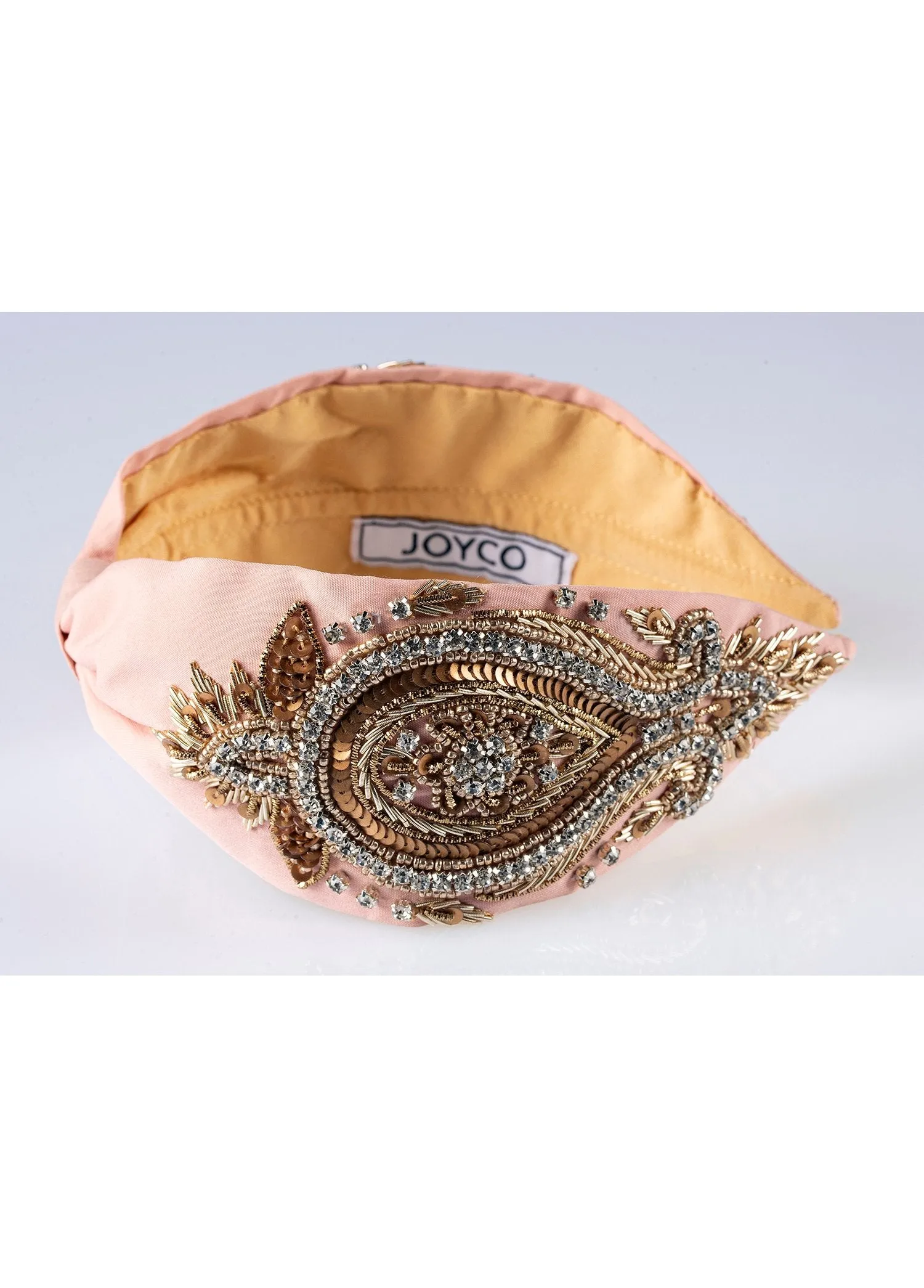 Annabel Pink Bead Embroidered Women Headband