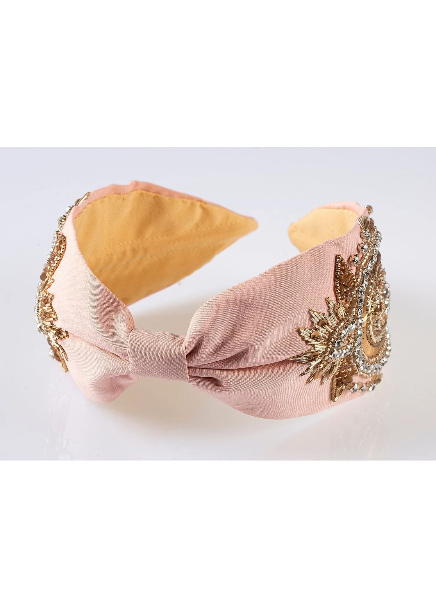 Annabel Pink Bead Embroidered Women Headband