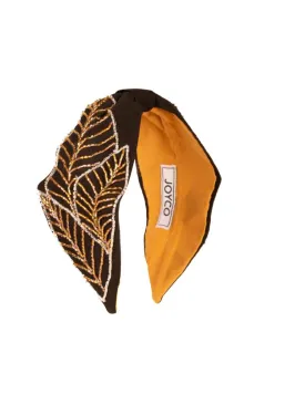 Apolline Black Bead Embroidered Women Headband