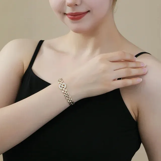 Apsvo T Letter Bracelet Gold Initial Bracelet Cubic
