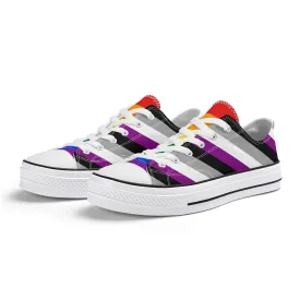 Asexual Pride Collection - Mens Classic Low Top Canvas Shoes for the LGBTQIA  community