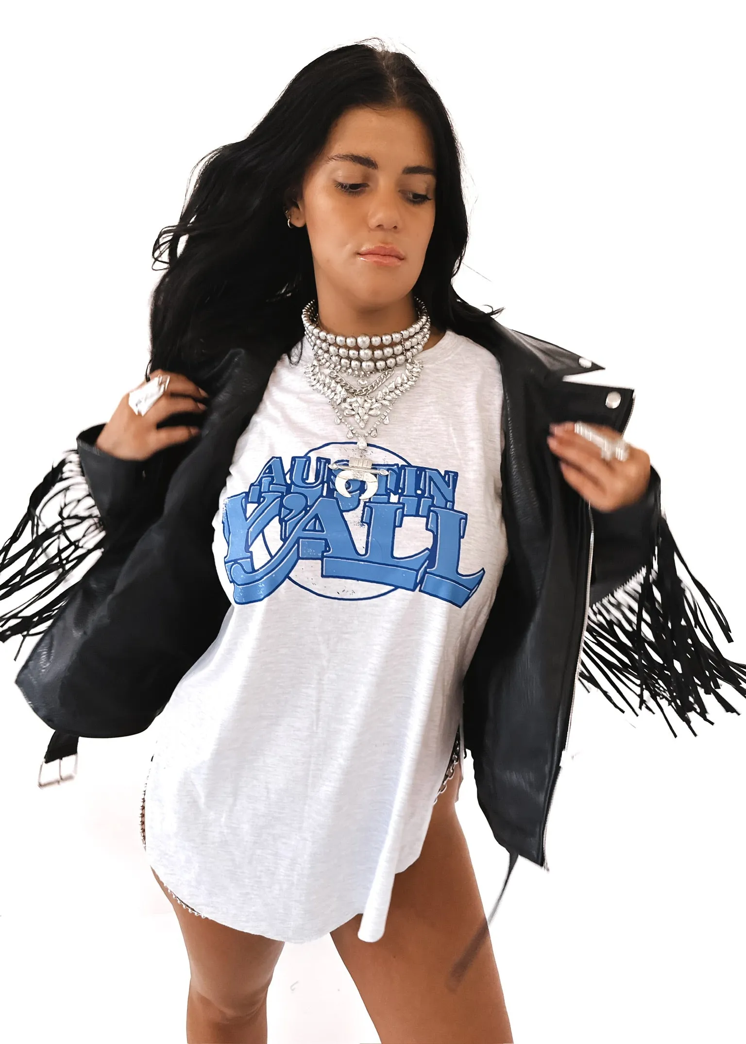AUSTIN Y'ALL SIDE SLIT TEE