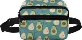 Avocado Pattern Children's Fanny Pack Waist Bag Toddler with Zippered 2 Pockets Adjustable Strap Small Belt Bags Crossbody Kids Boys Sports Running Traveling Hiking School