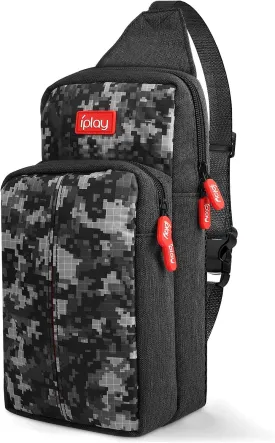Backpack Carrying Travel Bag for Nintendo Switch/Lite/OLED/Console/Dock/Joy-Cons&Accessories Storage, Portable Nylon Waterproof Crossbody Shoulder Chest Sling Side Gaming Bag for Men, Camouflage