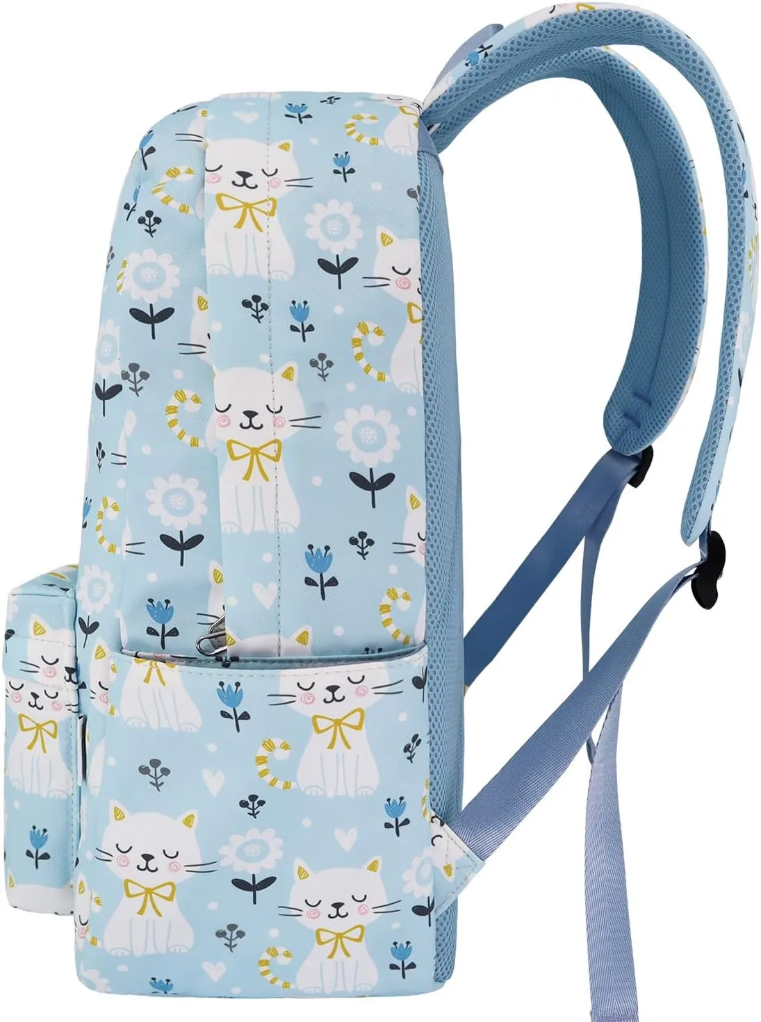 Backpack for Girls Teens Kids College Middle Elementary High School Cute Cat Flower Backpacks Student Bookbags Travel Waterproof Book Bag Laptop Back Pack