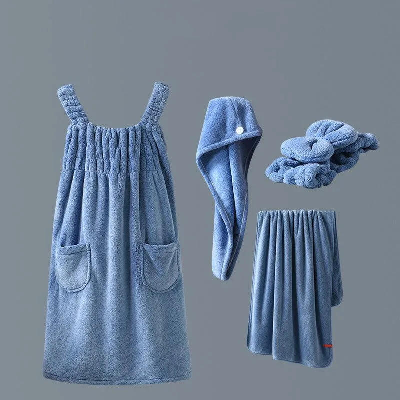Bathrobe Wrappable Pure Cotton Absorbent Quick Dry Bath Skirt