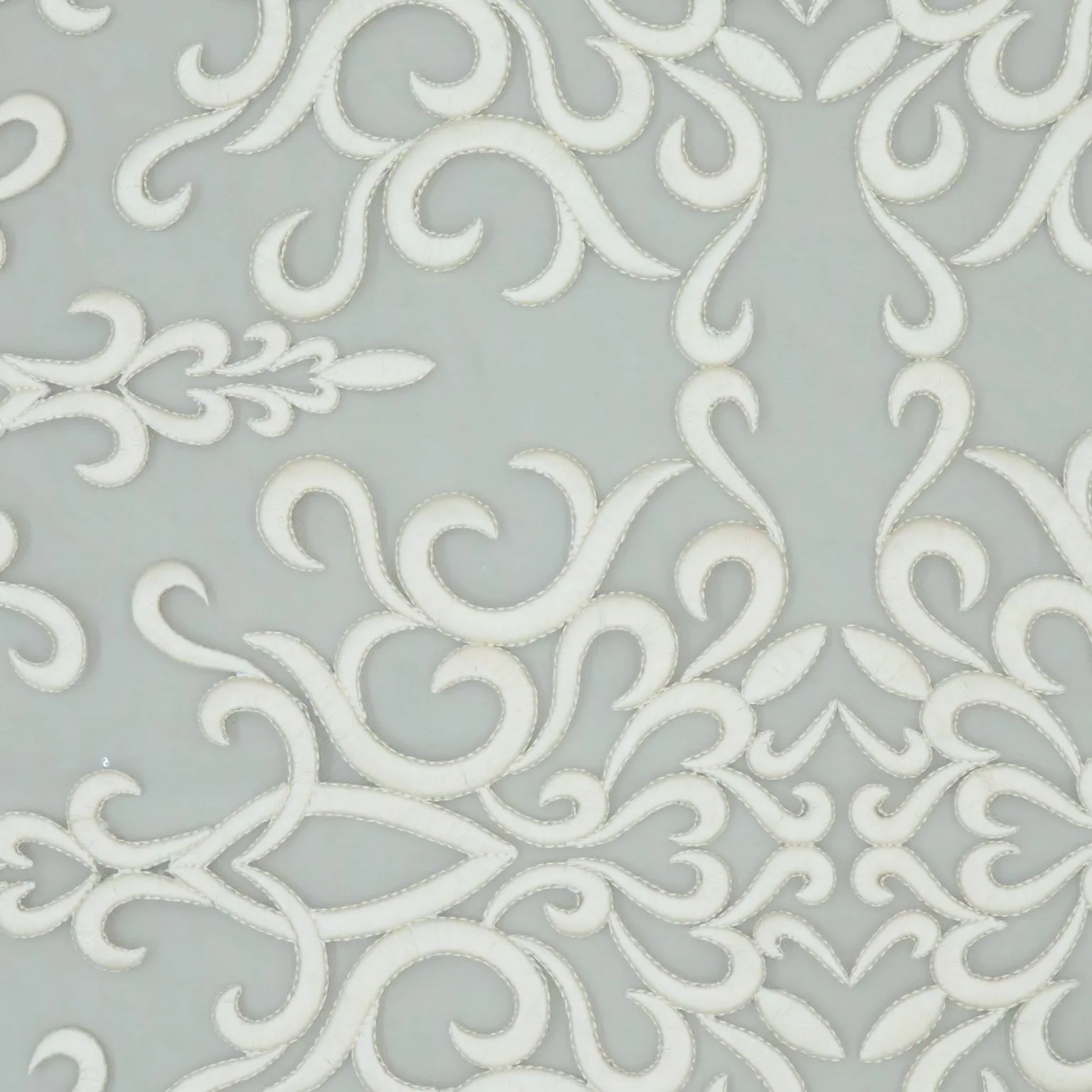 Beige Tulle with Champagne Abstract Design Embroidered Fabric
