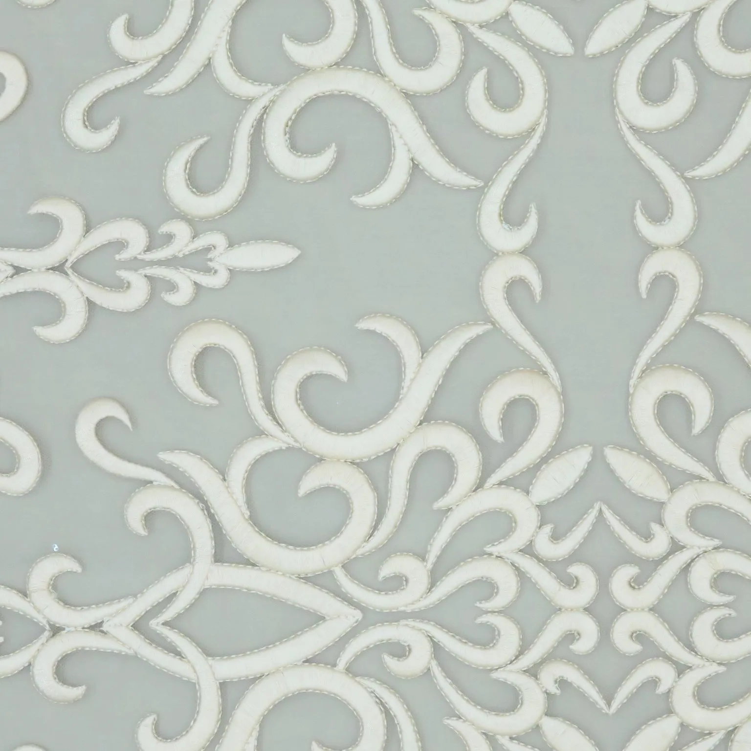 Beige Tulle with Champagne Abstract Design Embroidered Fabric