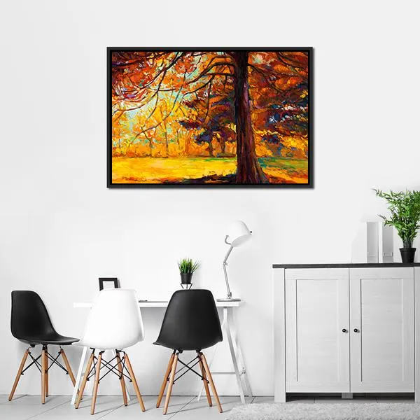 Big Tree In Autumn Canvas Wall Art