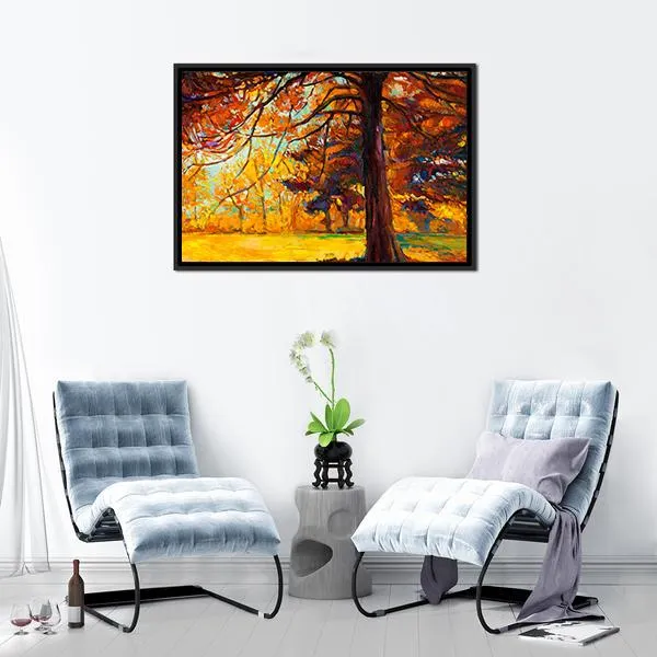 Big Tree In Autumn Canvas Wall Art