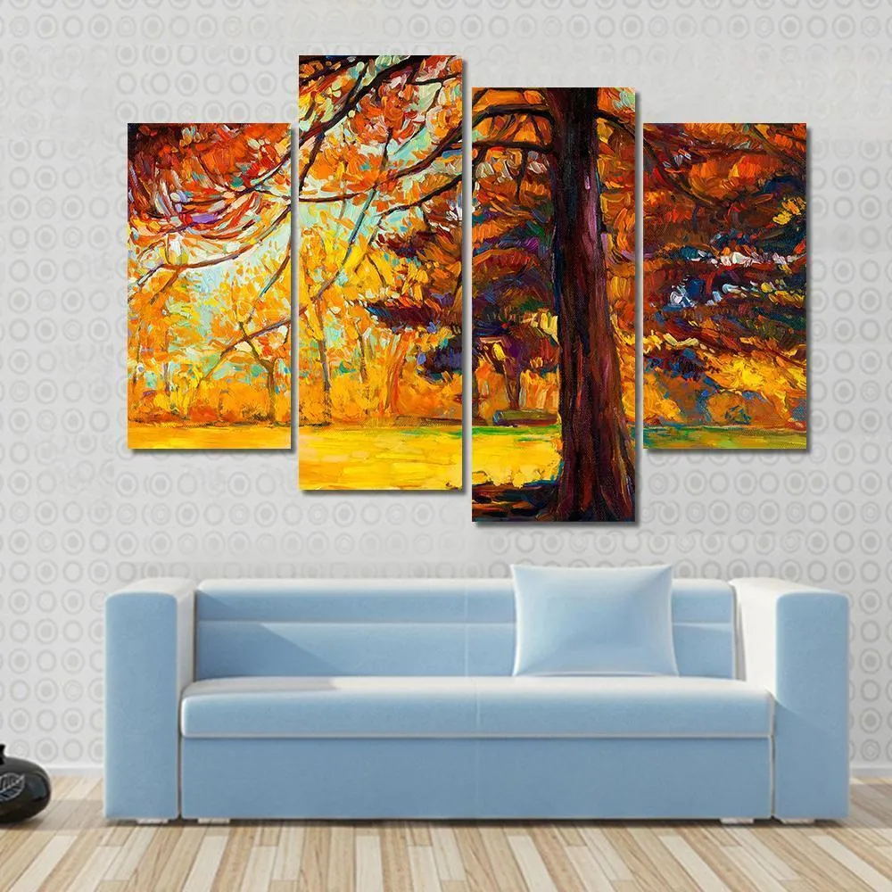 Big Tree In Autumn Canvas Wall Art
