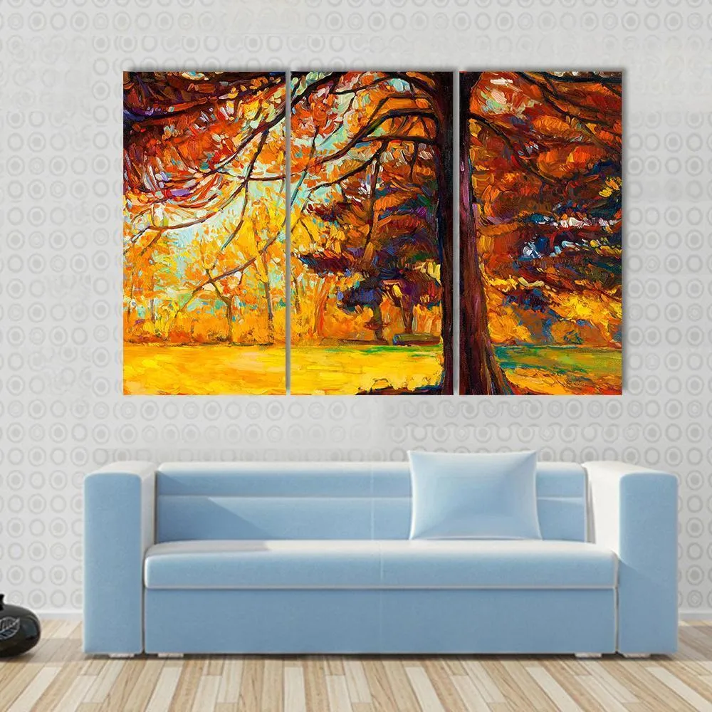 Big Tree In Autumn Canvas Wall Art