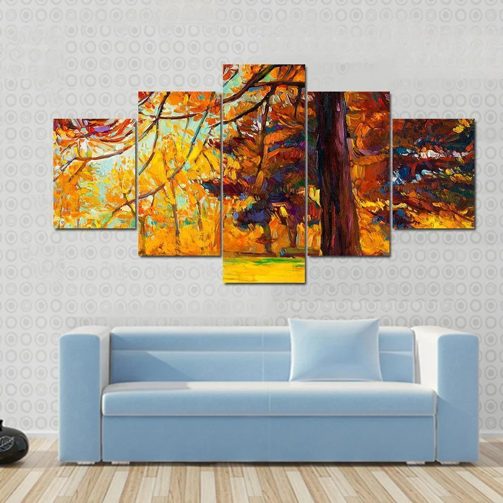 Big Tree In Autumn Canvas Wall Art