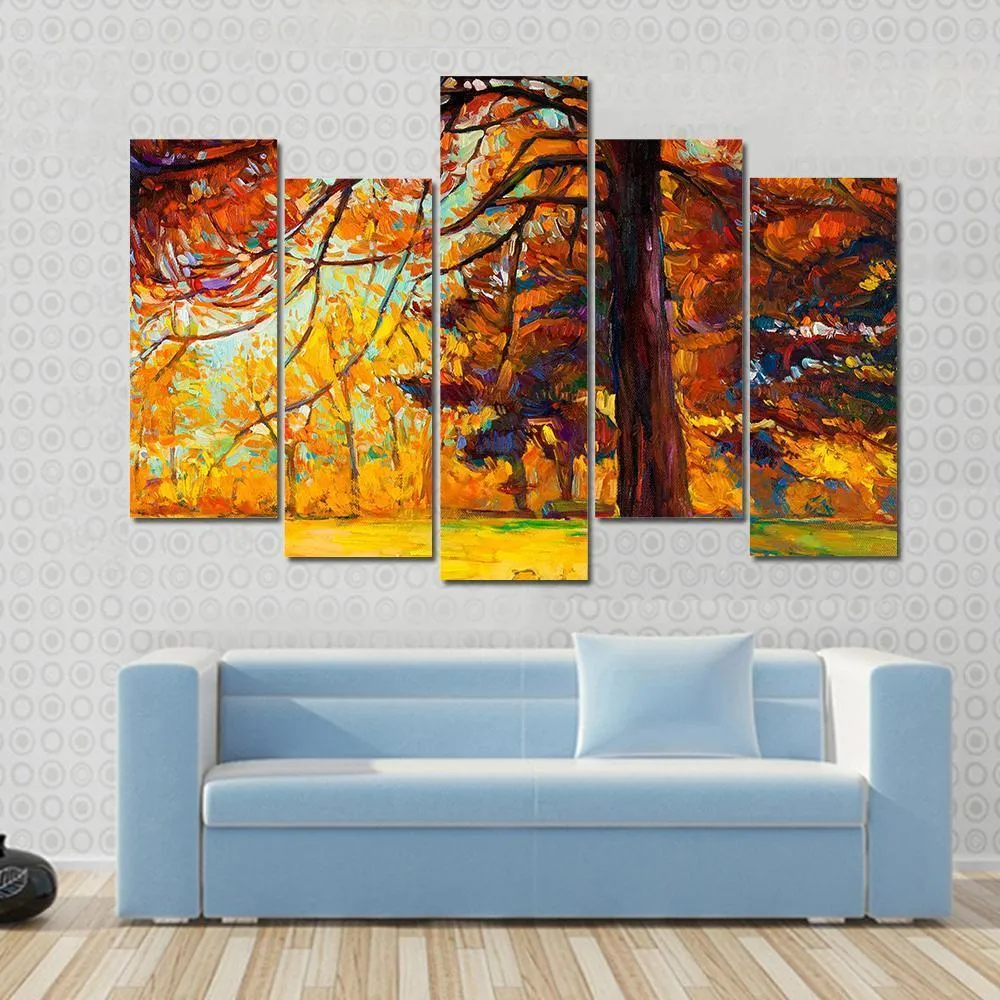 Big Tree In Autumn Canvas Wall Art