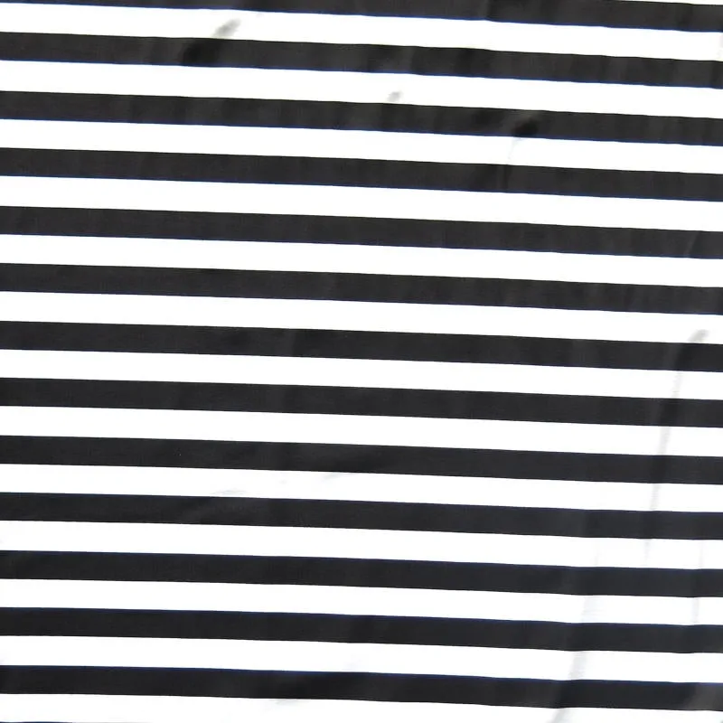 Black and White 1/2 Stripe Nylon Spandex Swimsuit Fabric