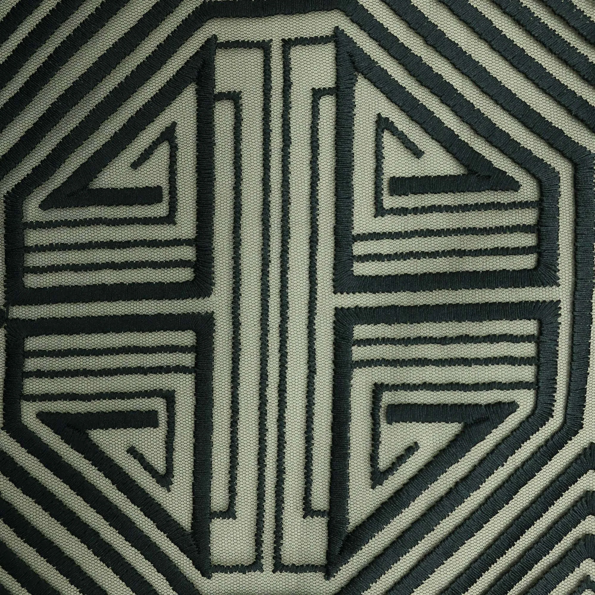 Black Geometric Embroidered Tulle Fabric